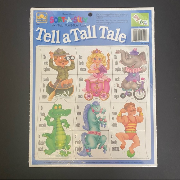 Golden Other - GoldenTell a Tall Tale Sort-a-Silly Frame-Tray Puzzle SEALED Kids Toys Vintage